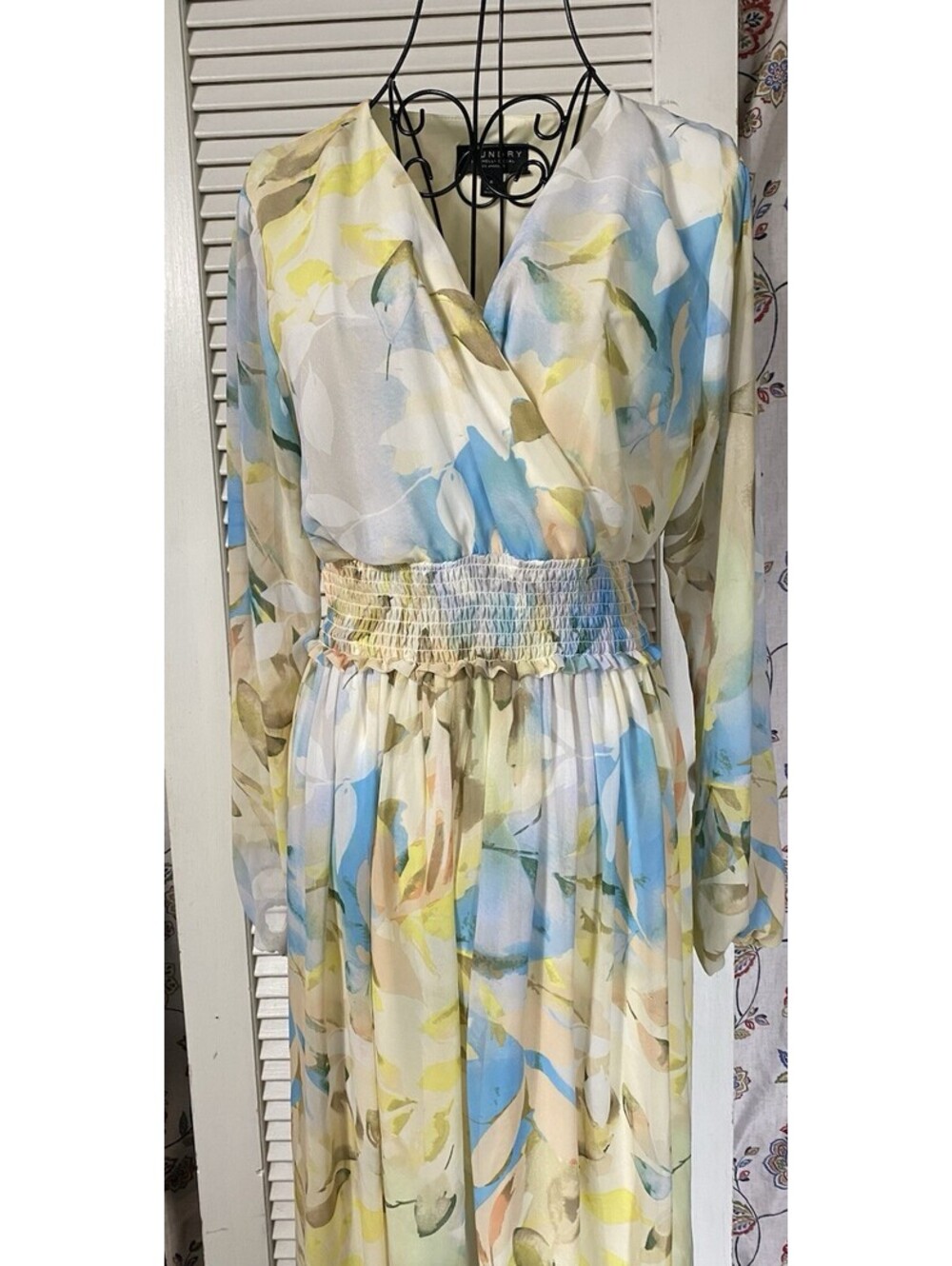 Laundry By Shelli Segal Los Angeles Floral Pastel Flowy Maxi Dress Wedding Guest - Picture 3 of 16